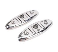 Taquet Pliable pour Bateau, Taquet de Bateau en Acier Inoxydable, Taquets de Quai Rabattables avec Plaques Arrière et Vis pour Bateau Ponton de Yacht de Kayak, Paquet de 2