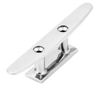 Taquet QWORK® 100 mm en Acier Inoxydable 316, Plat avec 2 Trous, extrêmement antirouille, résistant à l'eau salée & aux UV - Taquet d'amarrage pour cordages, cordages, mâts de Drapeau