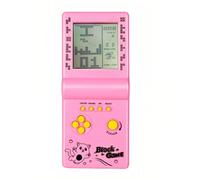TAQY Rétro Bloquer la Console de Jeu Plusieurs Jeux Niveau/Vitesse réglable Console Portable Jeu de Briques/Courses/Bataille de Chars Jouets électroniques Enfants/Amis/Cadeaux de Vacances (Pink)