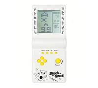 TAQY Rétro Bloquer la Console de Jeu Plusieurs Jeux Niveau/Vitesse réglable Console Portable Jeu de Briques/Courses/Bataille de Chars Jouets électroniques Enfants/Amis/Cadeaux de Vacances (White)