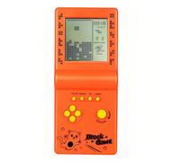 TAQY Rétro Bloquer la Console de Jeu Plusieurs Jeux Niveau/Vitesse réglable Console Portable Jeu de Briques/Courses/Bataille de Chars Jouets électroniques Enfants/Amis/Cadeaux de Vacances (Orange)