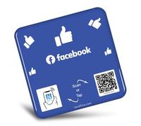 TARAFFICE - Plaque NFC Réseaux Sociaux Epoxy | Compatible iPhone & Android | Pour les Commerces, Entreprises, Magasins, Restaurants, bars, cafés, fastfoods, Pizzerias (Facebook(10x10cm))