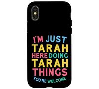 Tarah est en Train de Faire des Choses sur Tarah. Nom Amusant de Tarah Coque pour iPhone X/XS