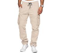 TARAINYA Pantalon Cargo Homme Coton Baggy Chino Cordon de Serrage avec Poches Abricot M