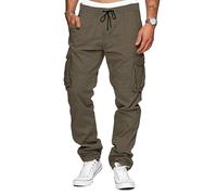 TARAINYA Pantalon Cargo Homme Coton Baggy Chino Cordon de Serrage avec Poches Gris foncé M
