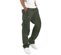 TARAINYA Pantalon Cargo Homme en Coton Souple avec Cordon de Taille et Poches Utilitaires S-3XL B Vert Armée M