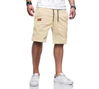 TARAINYA Short Homme Coton éTé Taille Elastique avec Poches Short Chino Homme Regular Fit B Abricot 2XL