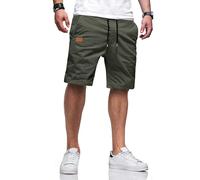 TARAINYA Short Homme Coton éTé Taille Elastique avec Poches Short Chino Homme Regular Fit B Gris Foncé 3XL