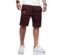TARAINYA Short Homme Coton éTé Taille Elastique avec Poches Short Chino Homme Regular Fit C Rossa 3XL