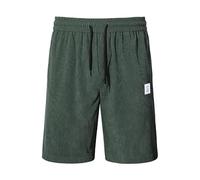 TARAINYA Velours Côtelé Short Homme Coton Stretch Cordon de Serrage été Casual Chino Corduroy Shorts Court Homme avec Poches Vert Gris M