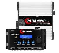 Taramps Smart Lot de 2 amplificateurs monobloc 3 basses 3000 W RMS multi-impédance 0,5 ~ 2 Ohms + processeur de signal numérique DSP Taramps Pro 2.4s et égaliseur