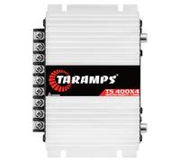 Taramps TS 400 x 4 Gamme complète 2 Ohms 4 canaux 400 W RMS Amplificateur audio de voiture multicanal Indicateur LED Réponse en fréquence croisée 10 Hz à 30 kHz passe-haut et passe-bas