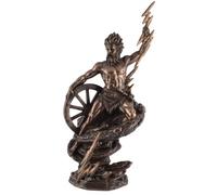 Taranis dieu celtique du tonnerre - avec flash et roue de chariot bronzé par Veronese