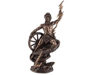 Taranis dieu celtique du tonnerre - avec flash et roue de chariot bronzé par Veronese