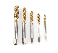 Taraud à filetage, 5 pc/lot ensemble de forets de taraud HSS revêtus de titane tarauds à vis cannelés en spirale M3 M4 M5 M6 M8 outil de taraudage de filetage