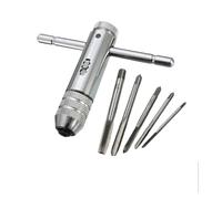 Taraud à pointe hélicoïdale Clé de support de robinet à cliquet à poignée en T réglable, filetage de vis à Machine métrique, Kit d'outils de taraudage manuel à main bidirectionnelle(M5-M12 Handle)