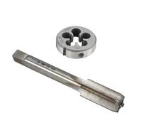 Taraud à pointe hélicoïdale Jeu de 2 tarauds et filières 1/8 3/16 1/4 5/16 3/8 7/16, utilisés for le taraudage intérieur et extérieur des machines-outils.(2pcs 10-24 UNC)