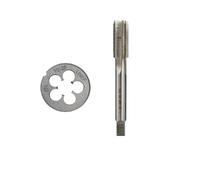 Taraud à pointe hélicoïdale Jeu de 2 tarauds et filières 1/8 3/16 1/4 5/16 3/8 7/16, utilisés for le taraudage de filetages internes et externes de machines-outils(2pcs 3I8-27 UNS)