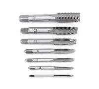 Taraud en acier à filetage métrique, 7 pcs Outil de taraudage pour machine à roulement à haute dureté Taraud à filetage en acier M3, M4, M5, M6, M8, M10, M12 pour créer des filetages