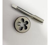 Taraud et filière, M14 x 1 mm, taraud fileté, kit de coupe à filetage fin, taraud droit, filetage droit, matériau en acier rapide, rouleau de satin, pour couper des filetages