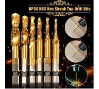 Taraud Tapotement en spirale - HSS - Titane - M3-M10 - 6PCS