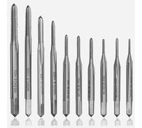 Tarauds à fileter Lot de 10 tarauds miniatures HSS - Tube droit métrique - M1 M1.2 M1.4 M1.6 M1.7 M1.8 M2 M2.5 M3 M3.5 - Pour porte-taraud réglable