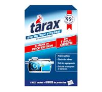 TARAX - Traitement Fosses Septiques 6 Mois - Élimine les Mauvaises Odeurs & Prévient les Engorgements - Activateur Fosse Septique à Base d'Enzymes et Bactéries - Action Continue - 1 Maxi Sachet