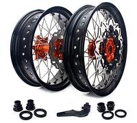 TARAZON 17" Supermoto Jeu de roues moyeu jantes disques de frein adaptateur pour EXC SX SX-F 125 250 350 450 530