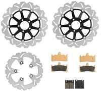 TARAZON Disques de Frein Avant Arrière et Plaquettes pour Kawasaki ZX7R ZX750P P1-P7 1996-2003