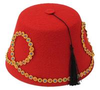Tarbouche Fez Respirant À Pompons, Casquette Ronde Ottomane pour Hommes Femmes, Accessoires De Cosplay sur Le Thème Turc Égyptien