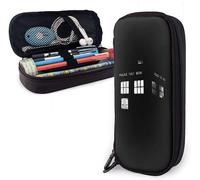 Tardis Trousse À Crayons En Cuir Monochrome Doctor Who Avec Boîte Téléphonique Légère Grande Capacité Pour L'école Et Le Bureau