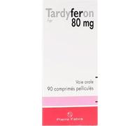 Tardyferon 80mg Fer 90 Comprimés Pélliculés