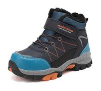 TARELO Bottes Neige Enfants Garçons Hiver Crampon Chaussures 32-39 EU | Picots Rétractables Antidérapants, Doublure Chaude, Lacets Élastiques & Scratch pour Trekking, Randonnée