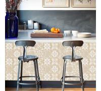 Targawerelax 24 pcs Stickers Carrelage Adhesif Mural Cuisine Salle De Bain, Credence Adhesive, Panneau Mural Decoratif, Pvc Adhesive Murale, Stickers Muraux Autocollant, Blanc beige et élégant