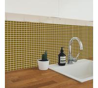 Targawerelax 25pcs Mosaïque Stickers Carrelage Adhesif Mural Cuisine Salle De Bain, Credence Adhesive, Panneau Mural Decoratif, Pvc Adhesive Murale, Stickers Muraux Autocollant, Champagne brun