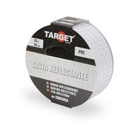 TARGET CRB3350 - Bande Réfléchissante - Adhésif - 33 Mètres X 50 Millimètres - Sécurité - Signalisation - Réflecteur de Visibilité - Blanc