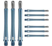 Target Darts Arbre en Aluminium Grip Style - Paquet de 9 | Bleu, Moyen (48,8 mm) | Accessoires pour Fléchettes Professionnelles, 2BA Shaft Multipack with Rings, Dart Shaft Multipack, Dart Stems