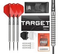 Target Darts Artemis 26G Tungsten Steel Tip Darts Set - 6 Arbres Pro Grip - 9 Pro Ultra Flights - Dart Wallet - Dart Counter App Coupon Bundle