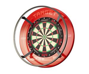 Target Darts Corona Vision - Système d’Éclairage pour Cible de Fléchettes, Cadre Noir | Anneau Lumineux Blanc à LED avec Pieds Magnétiques | Éclairage sans Ombre | Accessoires Professionnels