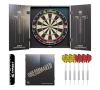 Target Darts Dimitri Van den Bergh Armoire et Jeu de Fléchettes | Jeu de Fléchettes DVB avec 2 Jeux de Fléchettes à Pointe en Acier, Tableaux de Scores, Ligne de Lancer Standard de Compétition