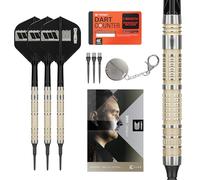 Target Darts Dimitri Van den Bergh Jeu de Fléchettes 95K à Pointe Souple, 19G | Fléchettes 95% Tungstène, Ailettes Tiges K-Flex N° 2, Pointes Pixel Noires Pointe en Acier Nano Rainuré Swiss Titanium