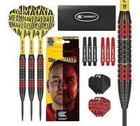 Target Darts Dimitri Van den Bergh Jeu de fléchettes à Pointe en Acier en Laiton - Fléchettes à Pointe en Acier 22 G, Jeu de fléchettes Dream Maker Player Edition, ailettes, tiges et étui de