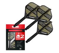 Target Darts Dimitri Van den Bergh K Flex Flights and Shaft System, No.2 (Intermédiaire, 26mm) | Pack de 3 Accessoires de fléchettes Kflex All in One Flights, Player Edition | Potence de fléchette