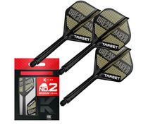 TARGET Darts Dimitri Van den Bergh K Flex Flights and Shaft System, No.2 (Moyen, 33 mm) | Pack de 3 Accessoires de fléchettes Kflex All in One Flights, Player Edition | Potence de fléchette K-Flex