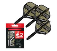 Target Darts Dimitri Van den Bergh K Flex Flights et système de Manche, No.2 | Pack de 3 Accessoires de fléchettes Kflex All in One Flights | Potence de fléchette K-Flex Court/Intermédiaire/Moyenne