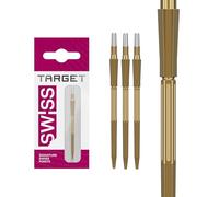 Target Darts Elysian Archetype 43 Suisse Point | Lot de 3 Embouts | 30MM/35MM/42MM - Or/Argent/Noir | Changement de Pointes de Fléchettes, Points Swiss Storm, Accessoires Professionnels pour Fléchette