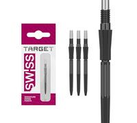 Target Darts Elysian Archetype 43 Suisse Point | Lot de 3 Embouts | 30MM/35MM/42MM - Or/Argent/Noir | Changement de Pointes de Fléchettes, Points Swiss Storm, Accessoires Professionnels pour Fléchette