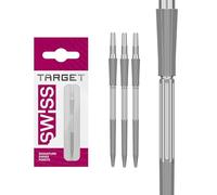 Target Darts Elysian Archetype 43 Suisse Point | Lot de 3 Embouts | 42MM - Argent | Changement de Pointes de Fléchettes, Points Swiss Storm, Accessoires Professionnels pour Fléchettes