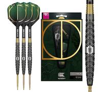 Target Darts Fléchettes à Pointe en Acier 90% tungstène, Noir, Vert et doré, 21G UK