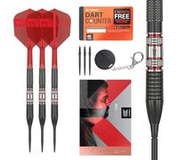 Target Darts Gabriel Clemens 95K Steel Tip Swiss Point Darts, 95% Fléchettes en tungstène avec ailettes, 21G | Fléchettes géantes allemandes Clemens, Player Edition Swiss Points K Flex Dart Set